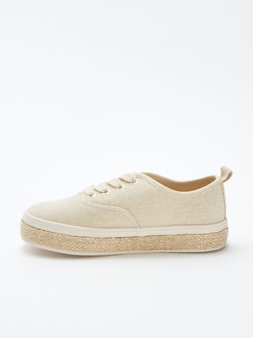 Lage sneakers van glanzende stof - Kiabi