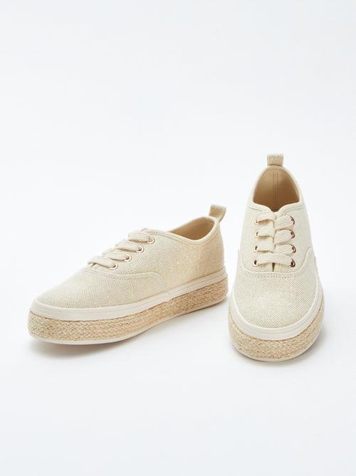 Lage sneakers van glanzende stof - Kiabi