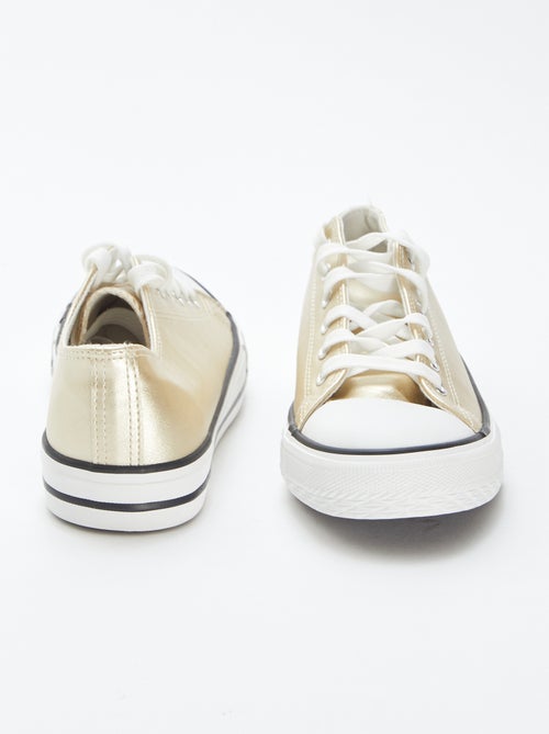 Lage sneakers van goudkleurig imitatieleer - Kiabi