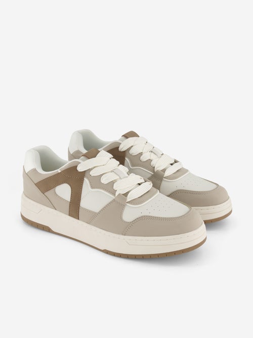 Lage sneakers van imitatieleer - Kiabi Lage sneakers van imitatieleer - Kiabi