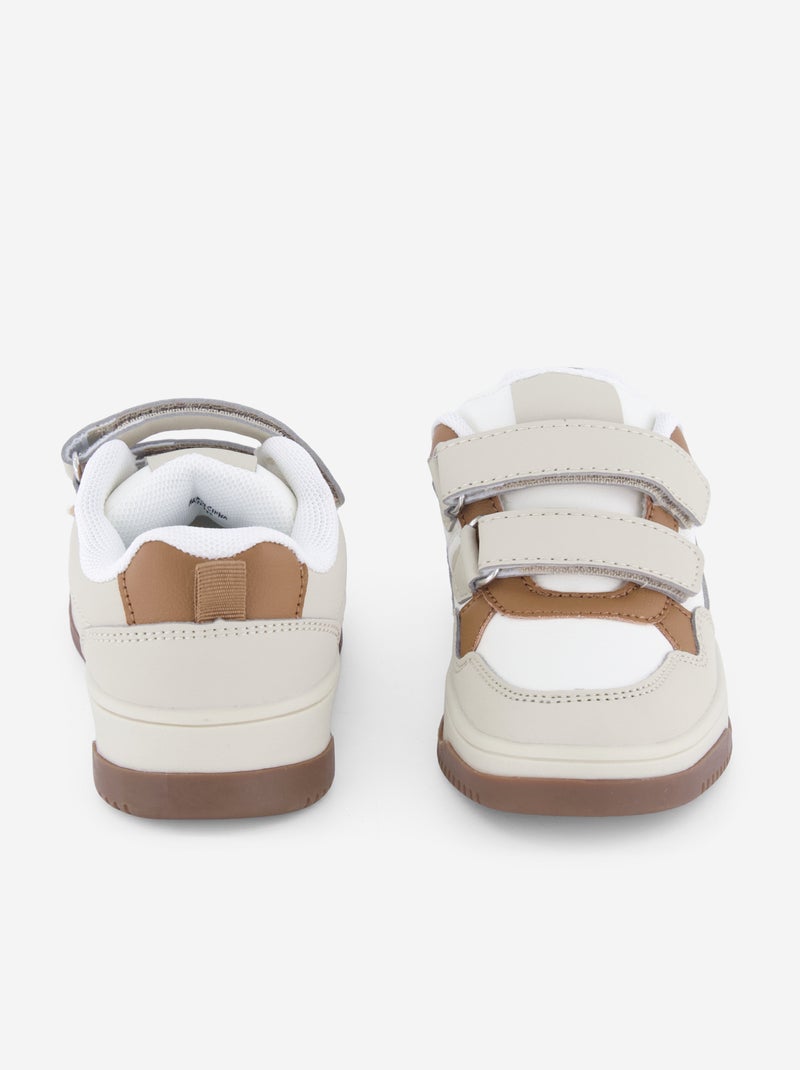 Lage sneakers van imitatieleer Biege - Kiabi