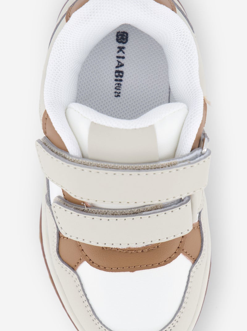 Lage sneakers van imitatieleer Biege - Kiabi