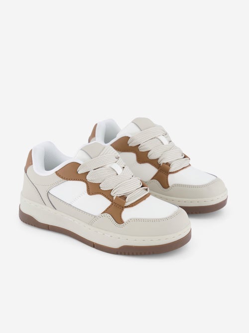 Lage sneakers van imitatieleer - Kiabi