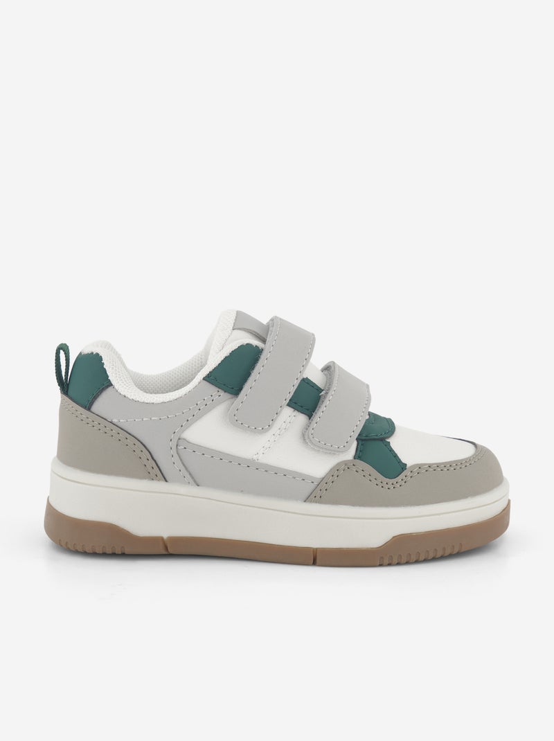 Lage sneakers van imitatieleer Grijs - Kiabi
