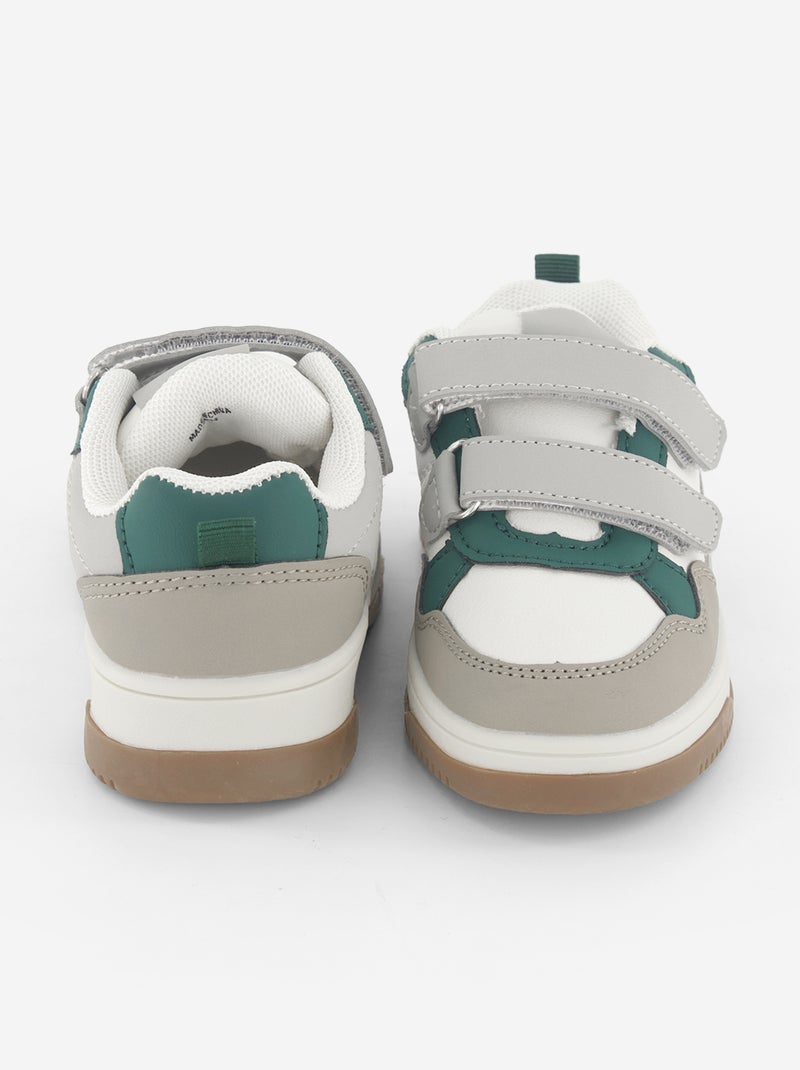 Lage sneakers van imitatieleer Grijs - Kiabi