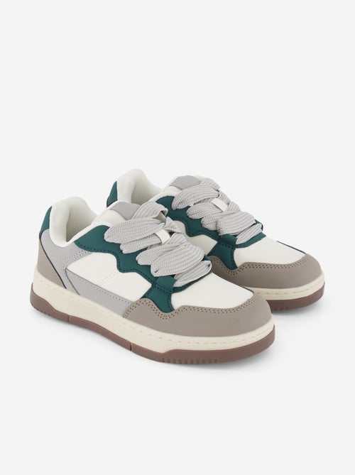 Lage sneakers van imitatieleer - Kiabi Lage sneakers van imitatieleer - Kiabi