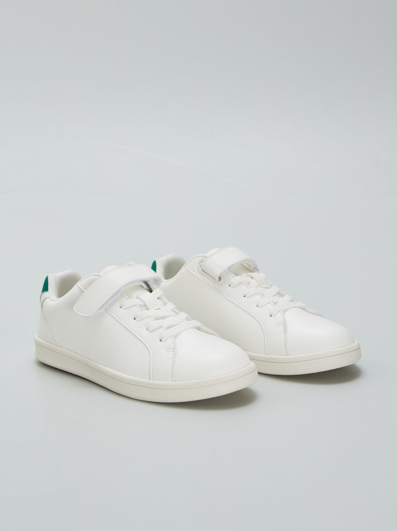 Lage sneakers van imitatieleer WIT - Kiabi
