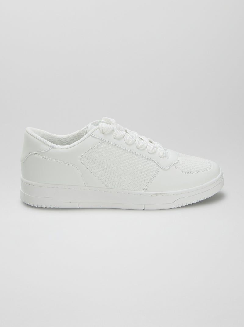 Lage sneakers van imitatieleer WIT - Kiabi