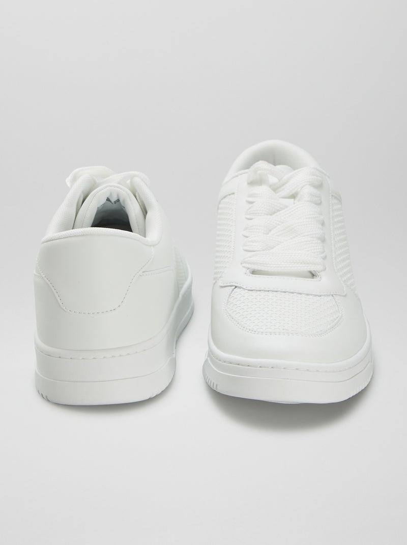 Lage sneakers van imitatieleer WIT - Kiabi