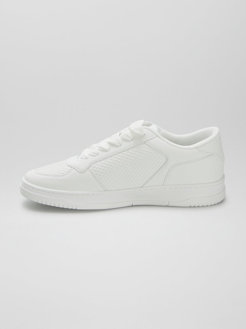 Lage sneakers van imitatieleer WIT - Kiabi