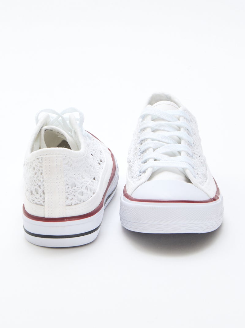 Lage sneakers van macramé Wit - Kiabi