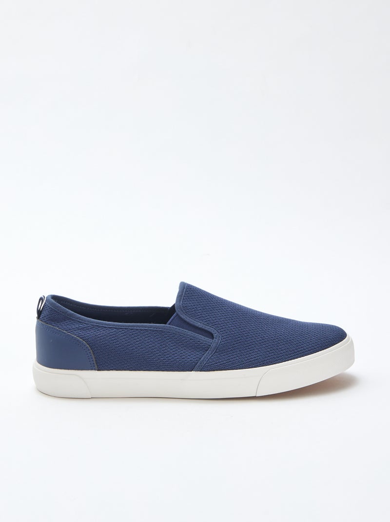 Lage sneakers van mesh | Slip-onmodel Blauw - Kiabi