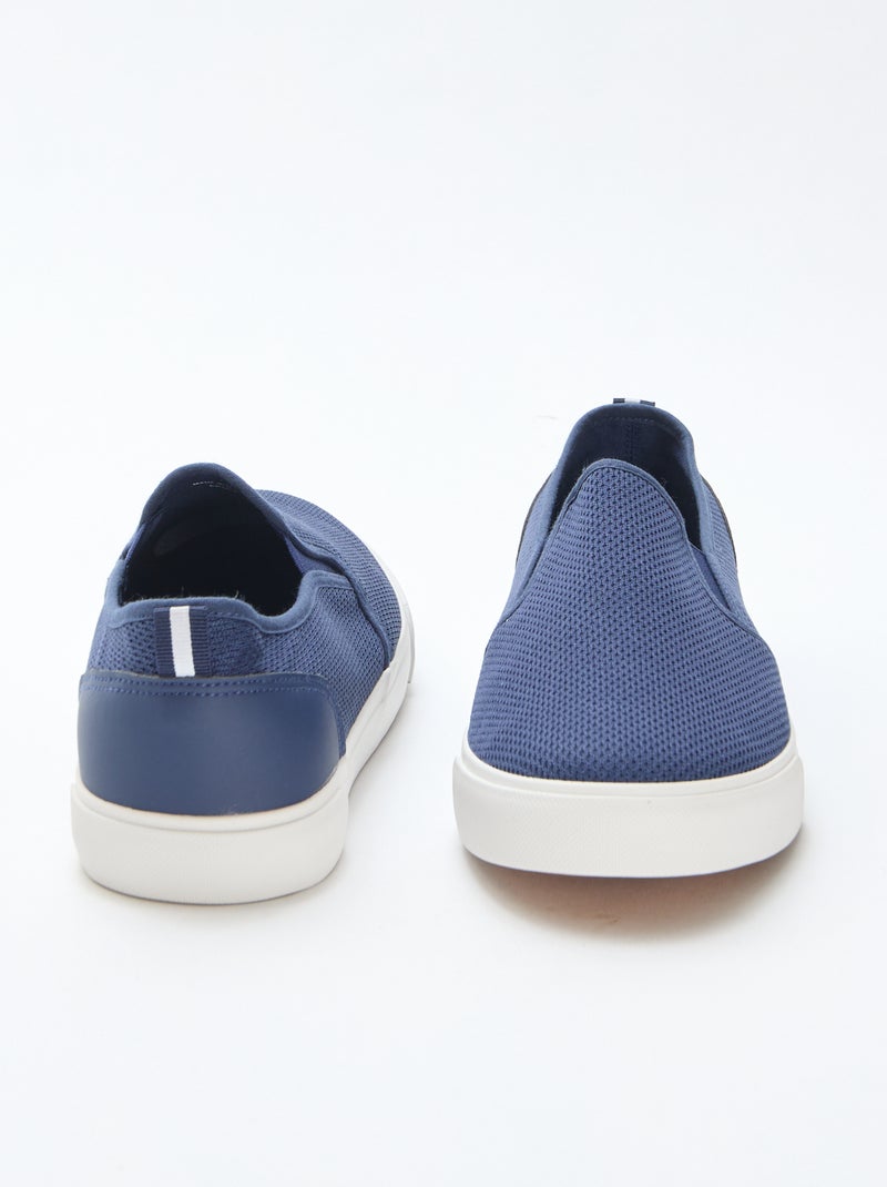 Lage sneakers van mesh | Slip-onmodel Blauw - Kiabi