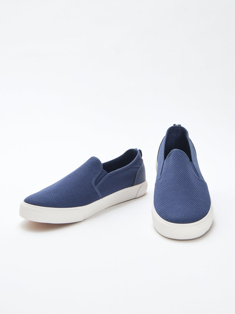 Lage sneakers van mesh | Slip-onmodel Blauw - Kiabi