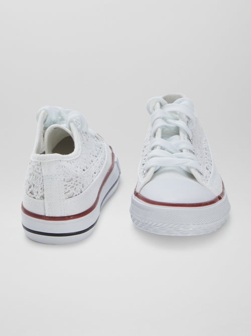 Lage sneakers van stof en macramé - Kiabi