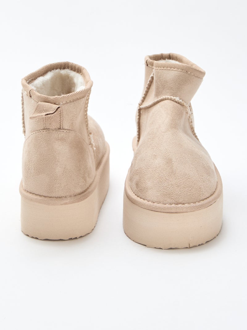 Lage sneakers van suèdine Biege - Kiabi