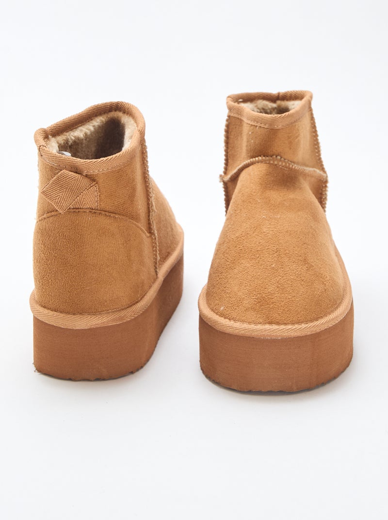 Lage sneakers van suèdine Bruin - Kiabi