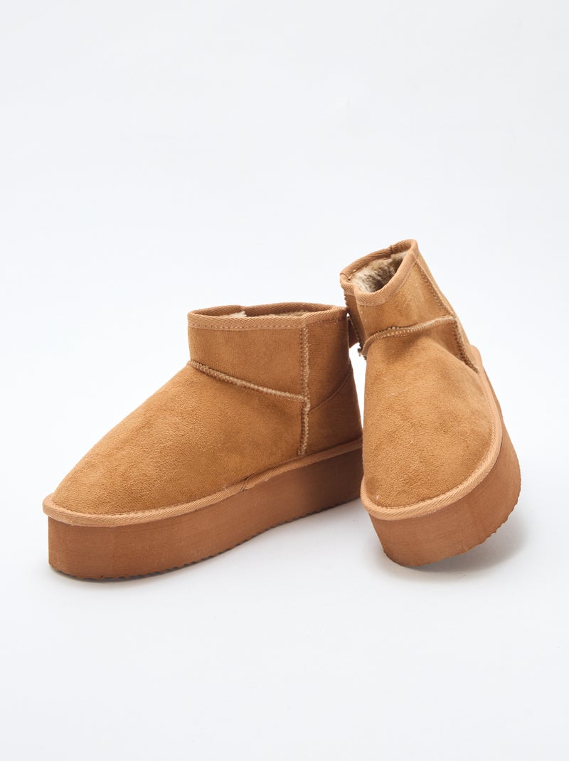 Lage sneakers van suèdine Bruin - Kiabi