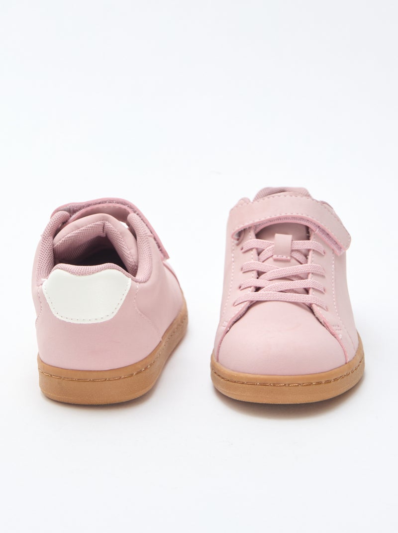 Lage sneakers van suèdine met klittenband Rose - Kiabi