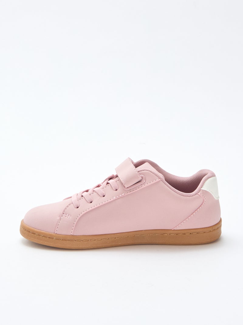 Lage sneakers van suèdine met klittenband Rose - Kiabi