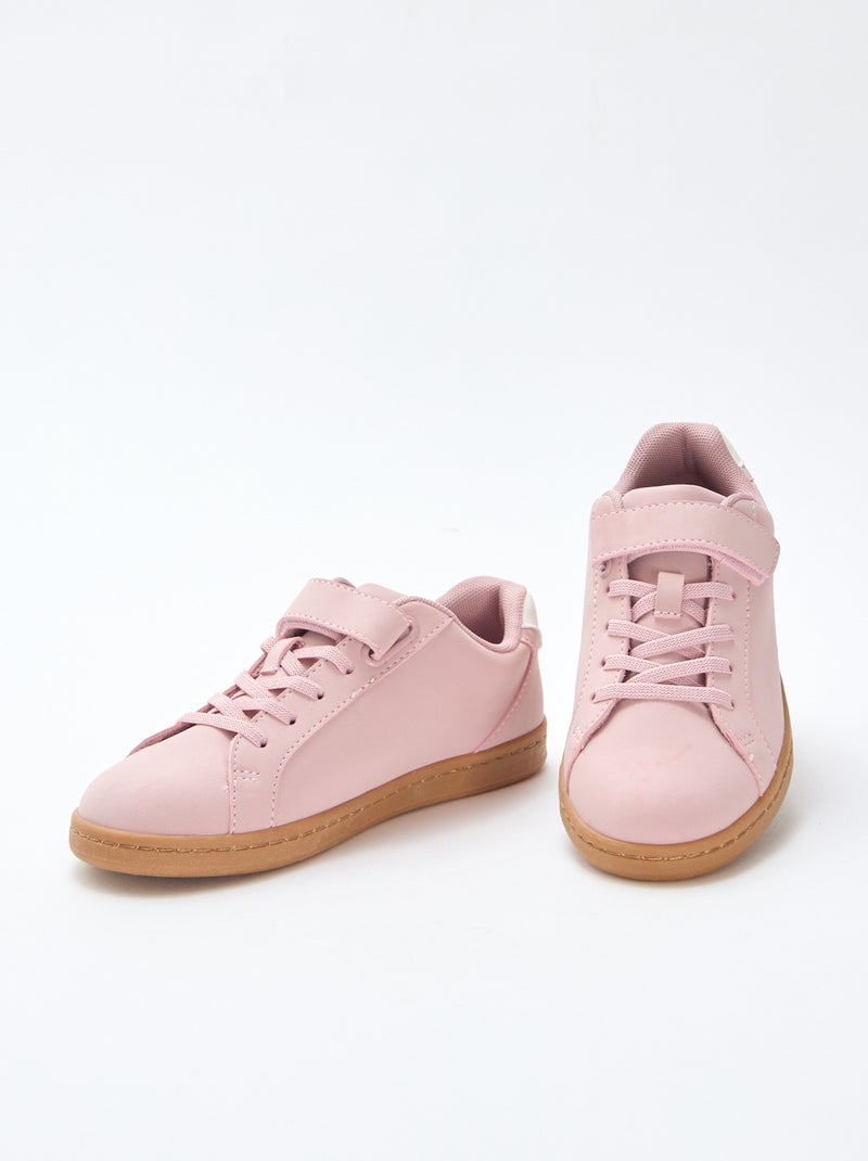 Lage sneakers van suèdine met klittenband Rose - Kiabi