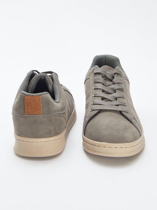 Lage sneakers van suèdine met veters - Kiabi