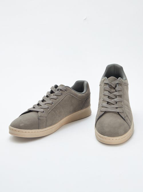 Lage sneakers van suèdine met veters - Kiabi