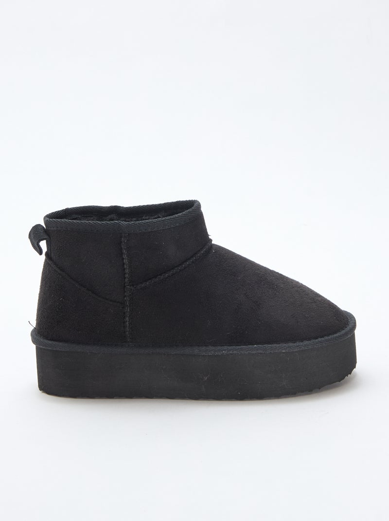 Lage sneakers van suèdine Zwart - Kiabi