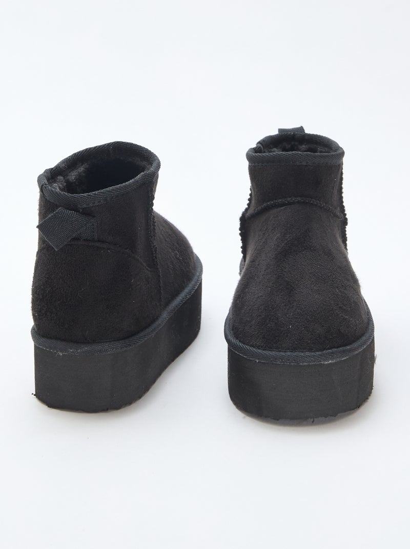 Lage sneakers van suèdine Zwart - Kiabi