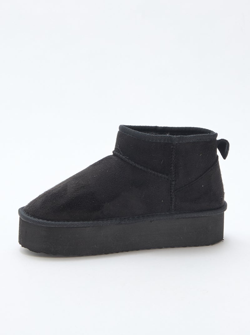 Lage sneakers van suèdine Zwart - Kiabi