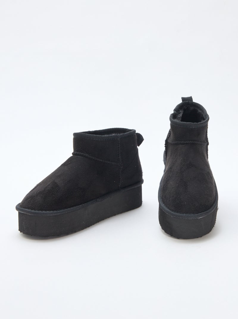 Lage sneakers van suèdine Zwart - Kiabi