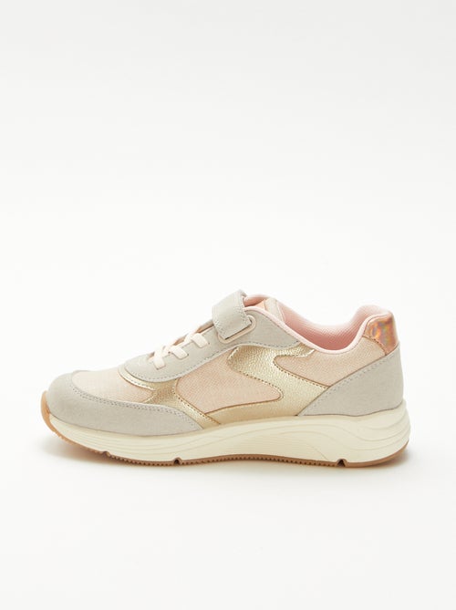 Lage sneakers van twee materialen - Kiabi