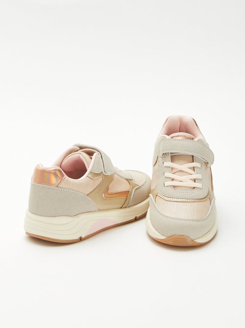 Lage sneakers van twee materialen - Kiabi