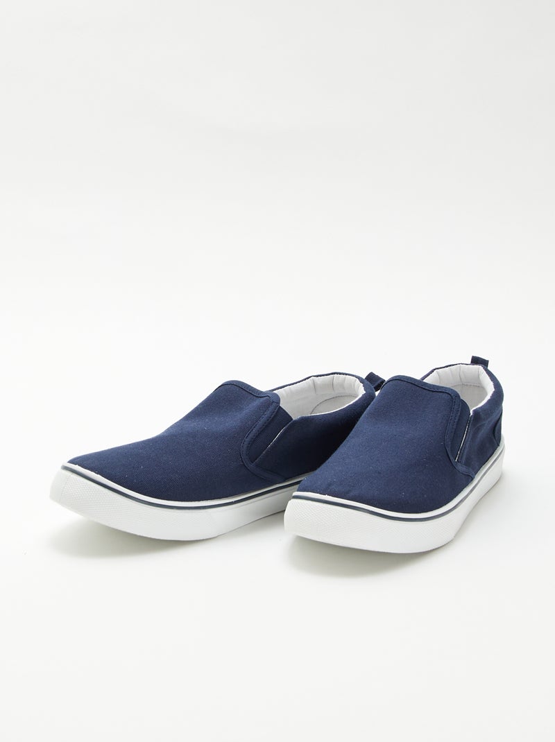 Lage sneakers zonder veters Blauw - Kiabi