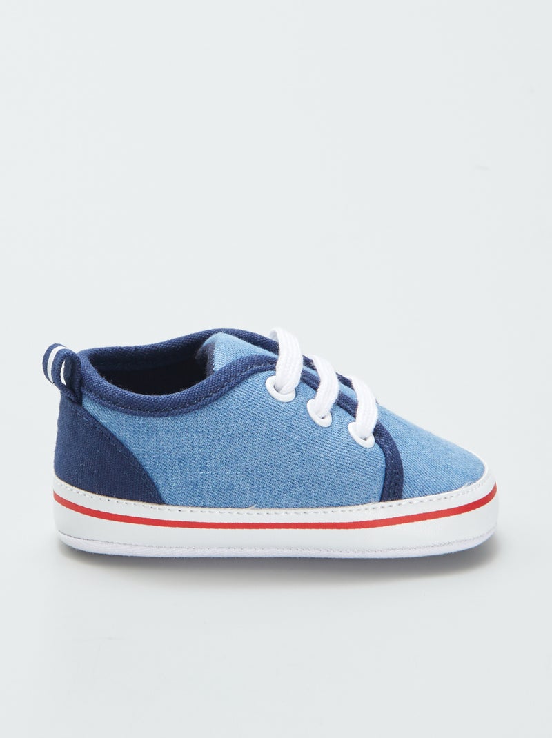 Lage, stoffen sneakers BLAUW - Kiabi