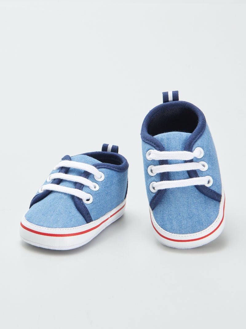 Lage, stoffen sneakers BLAUW - Kiabi