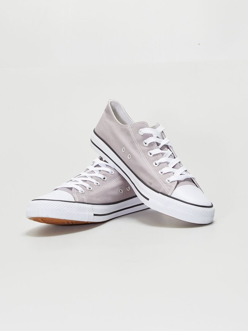 Lage stoffen sneakers grijs - Kiabi
