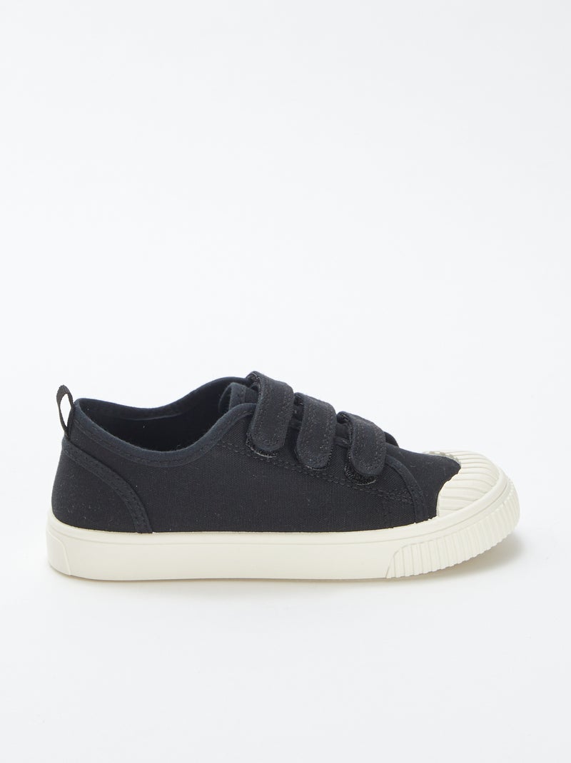 Lage, stoffen sneakers met klittenband ZWART - Kiabi