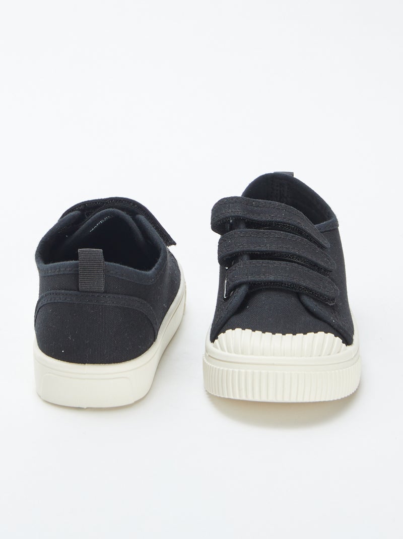 Lage, stoffen sneakers met klittenband ZWART - Kiabi