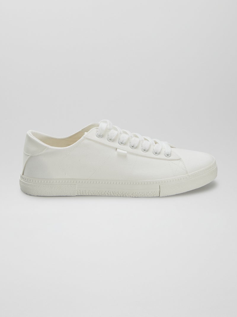 Lage, stoffen sneakers met print WIT - Kiabi