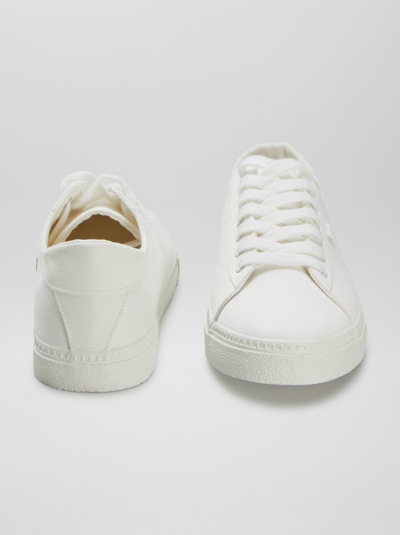 Lage, stoffen sneakers met print WIT - Kiabi