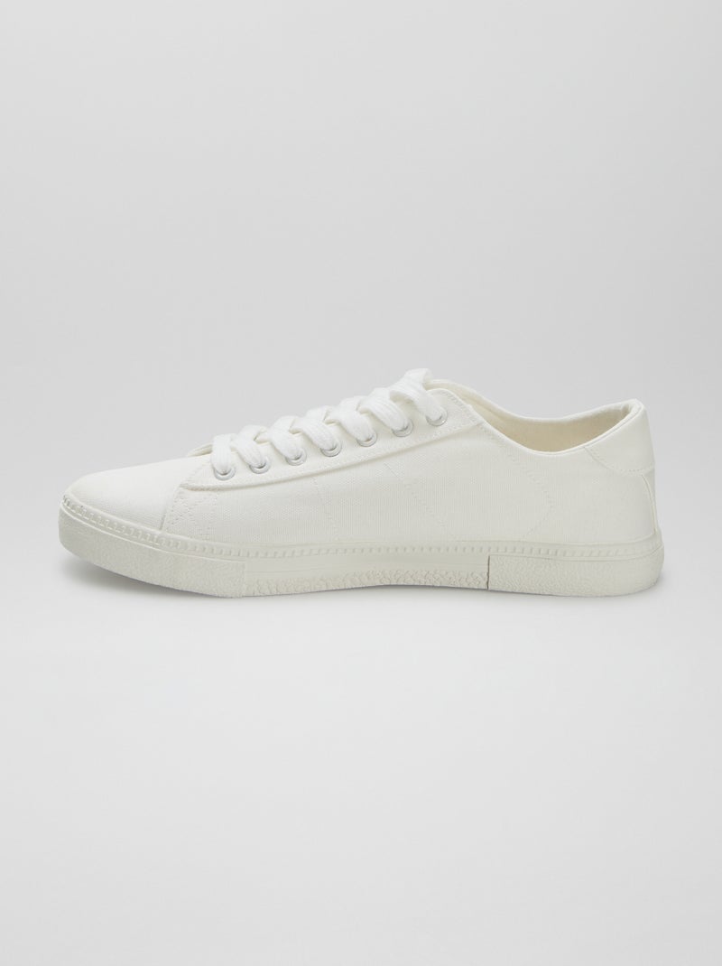 Lage, stoffen sneakers met print WIT - Kiabi