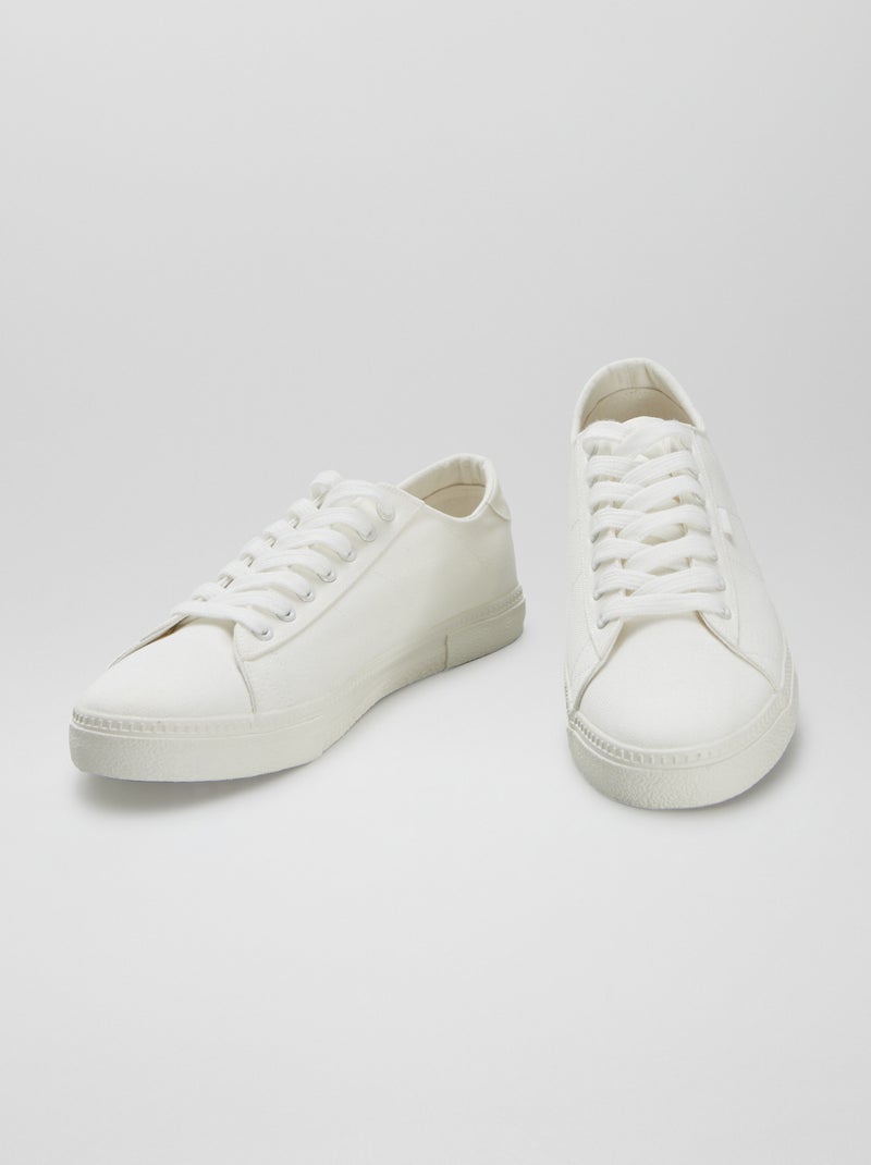 Lage, stoffen sneakers met print WIT - Kiabi