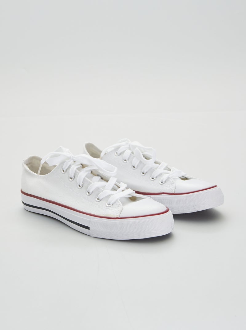 Lage, stoffen sneakers wit - Kiabi