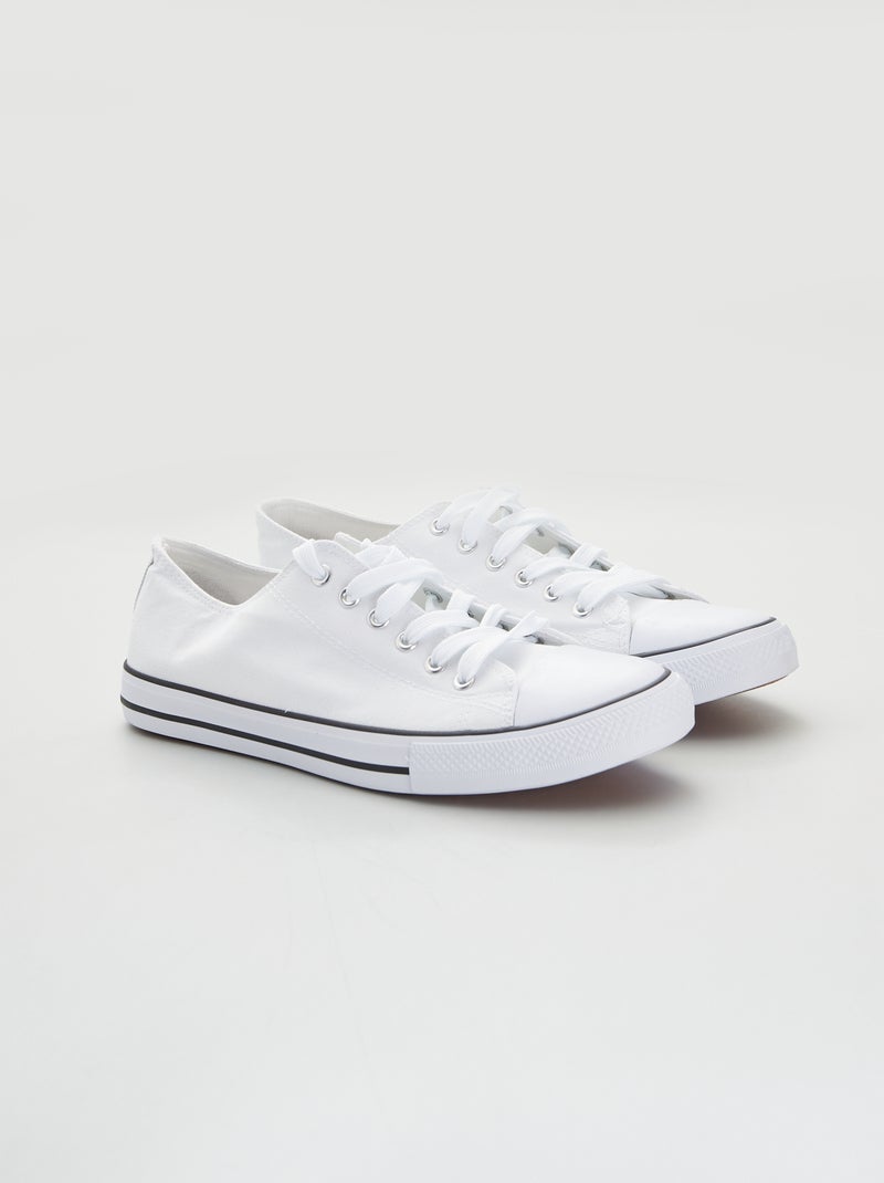 Lage stoffen sneakers wit - Kiabi