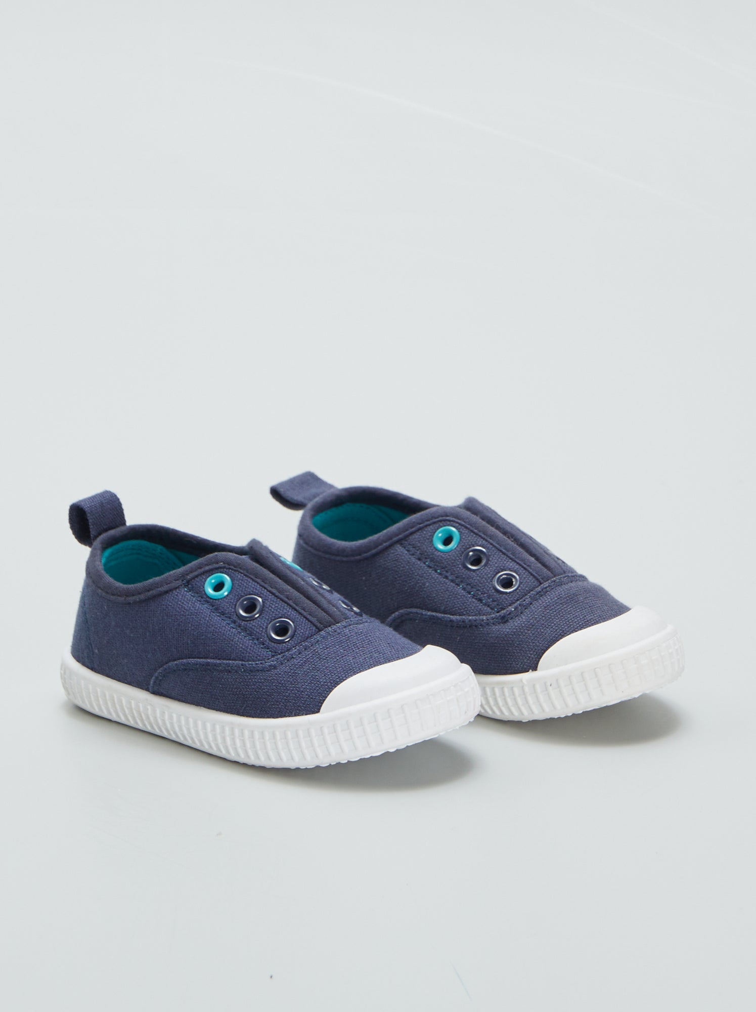 Lage stoffen sneakers zonder veters BLAUW Kiabi 12.00