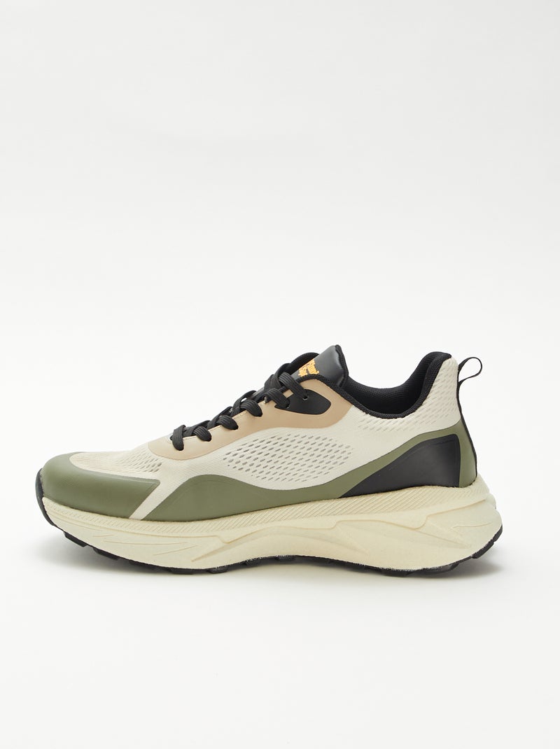Lage vetersneakers Biege - Kiabi