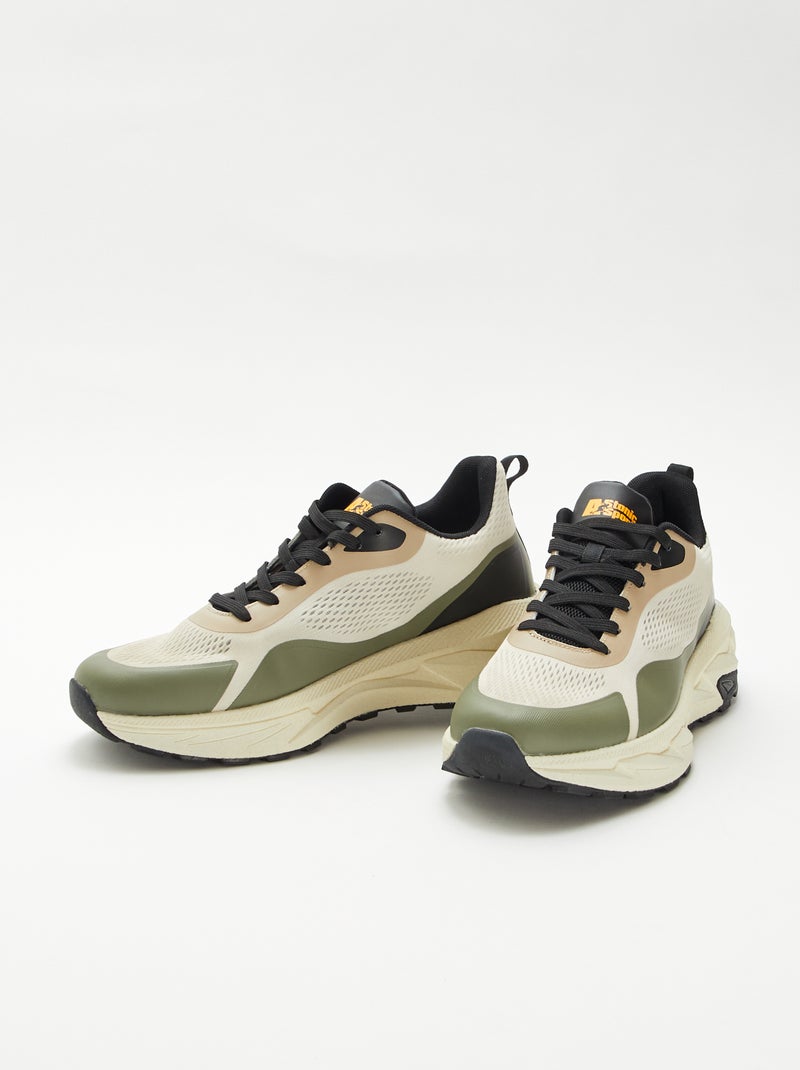 Lage vetersneakers Biege - Kiabi