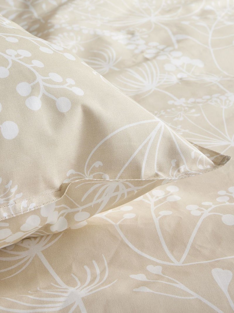 Lakenset met bloemenprint - Voor 2-persoonsbed BRUIN - Kiabi