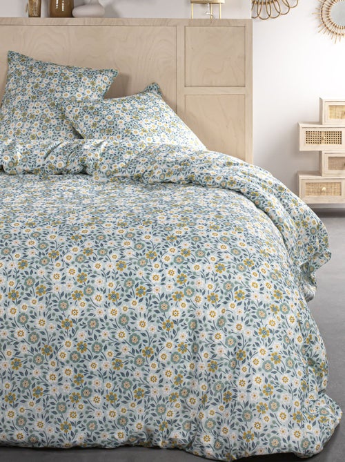 Lakenset met bloemenprint - Voor 2-persoonsbed - Kiabi